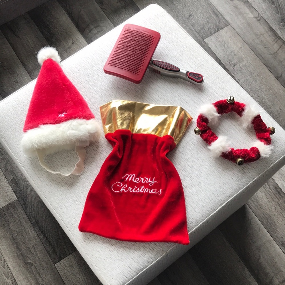 Santa Hat,Christmas Bag,Chi Dog Brush,Cat Toy Clothing and accessories